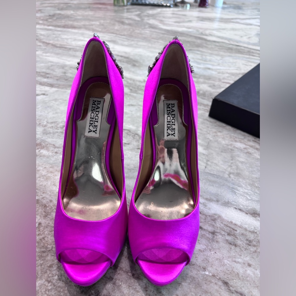 Badgley Mischa Pink Crystal Heels. Size 7.